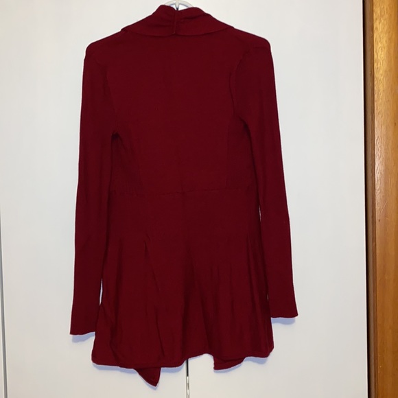 WHBM Burgundy Open Front Cardigan, Size XS - Picture 2 of 8